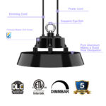 100W 150W 200W 240W 140lm/w 1-10v DIM 6ft power cord Glass Lens Led Ufo High Bay Light SOSEN Driver ETL DLC Listed 5 Year Warranty - Image 5
