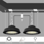100W 150W 200W 240W 140lm/w 1-10v DIM 6ft power cord Glass Lens Led Ufo High Bay Light SOSEN Driver ETL DLC Listed 5 Year Warranty - Image 6