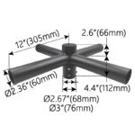 Parking lot light Quad Spoke Bracket 90° Arms for LED shoebox light - Image 2
