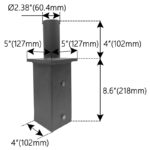 Parking lot light Square Tenon Adaptor 5 inch for LED shoebox light - Image 2